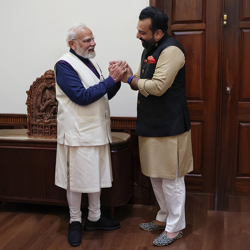 Shriji Huzur Dr. Lakshyaraj Singh Mewar and Narendra Modi